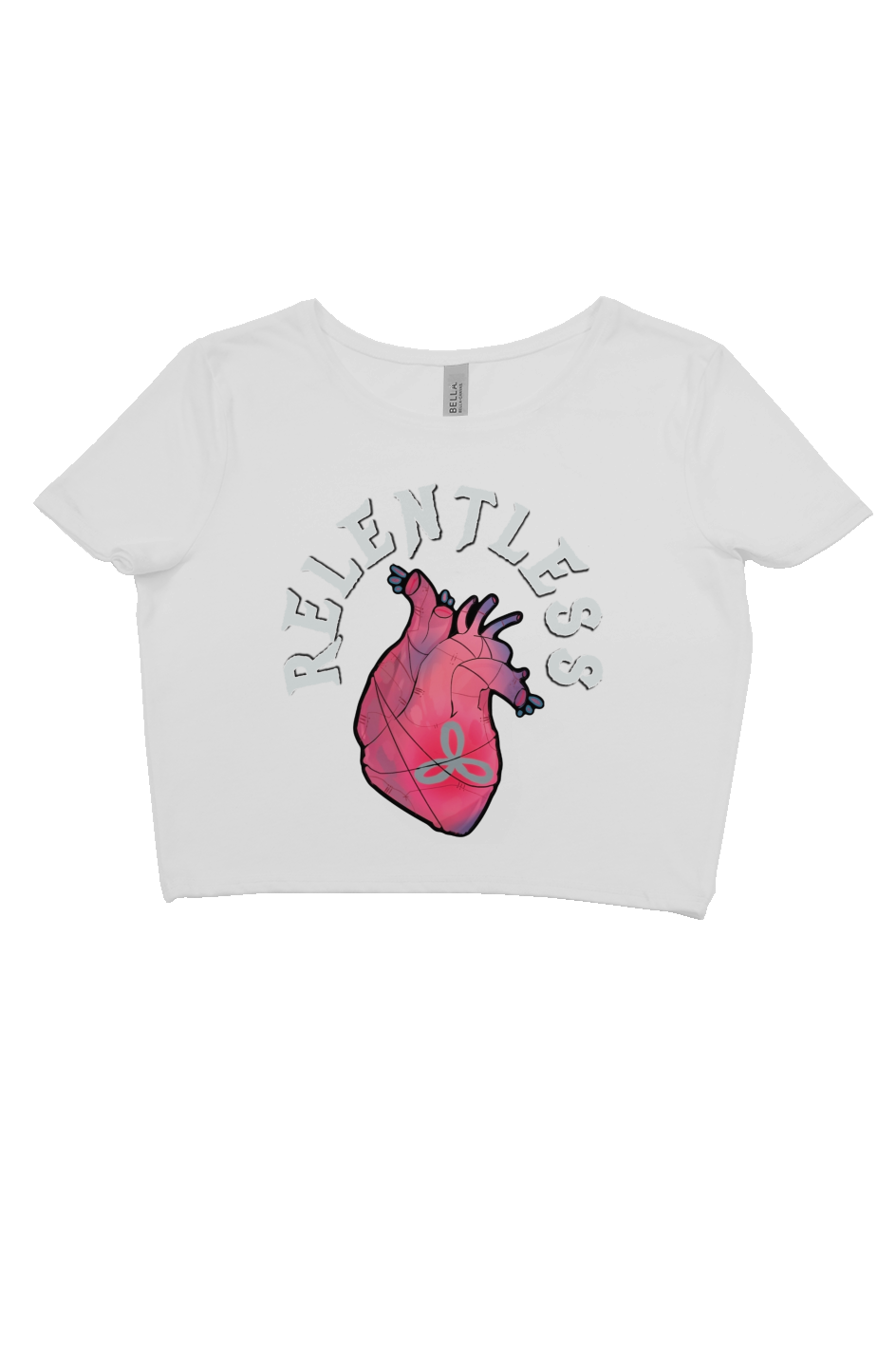 crop tee RELENTLESS heart UB