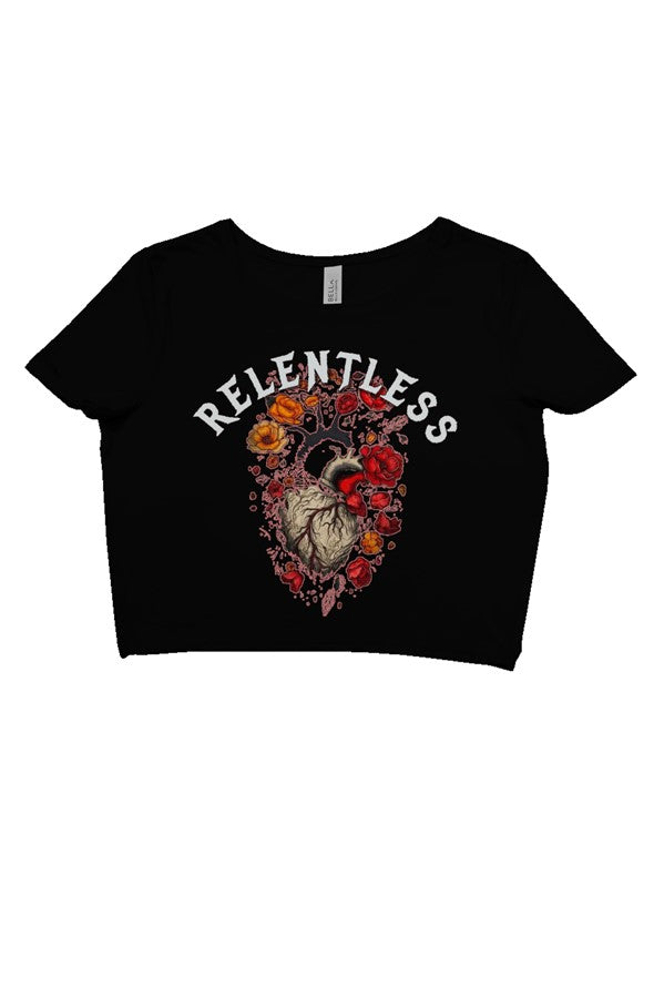 crop tee RELENTLESS heart UB