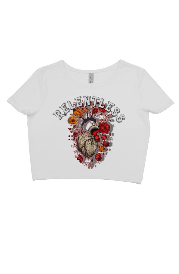 crop tee RELENTLESS heart UB