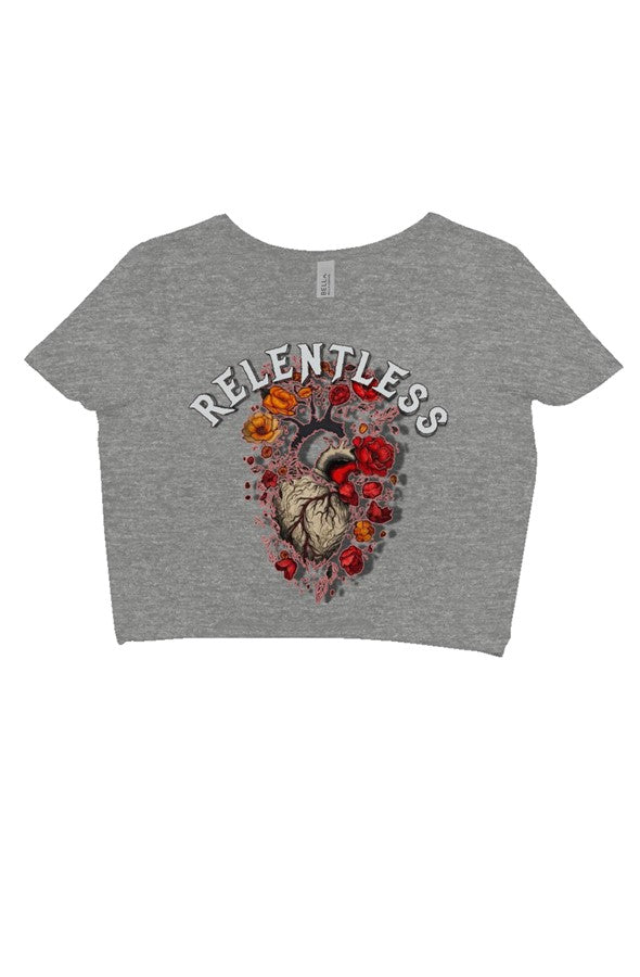 crop tee RELENTLESS heart UB